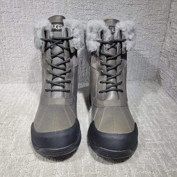 UGG Australia Butte Men's Size 10 Gray Leather Waterproof Winter Snow Boots 5521